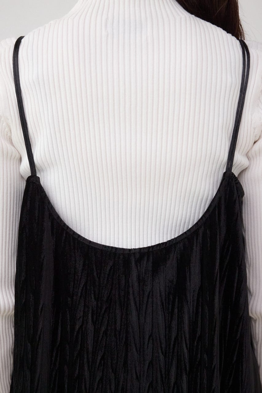 プリーツベロアキャミワンピース BLK M