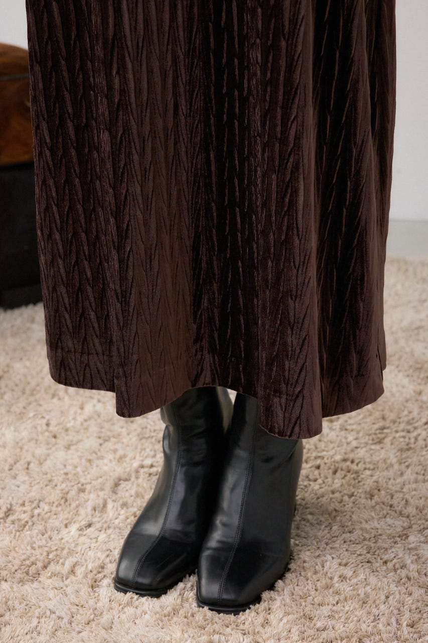 プリーツベロアキャミワンピース BRN S