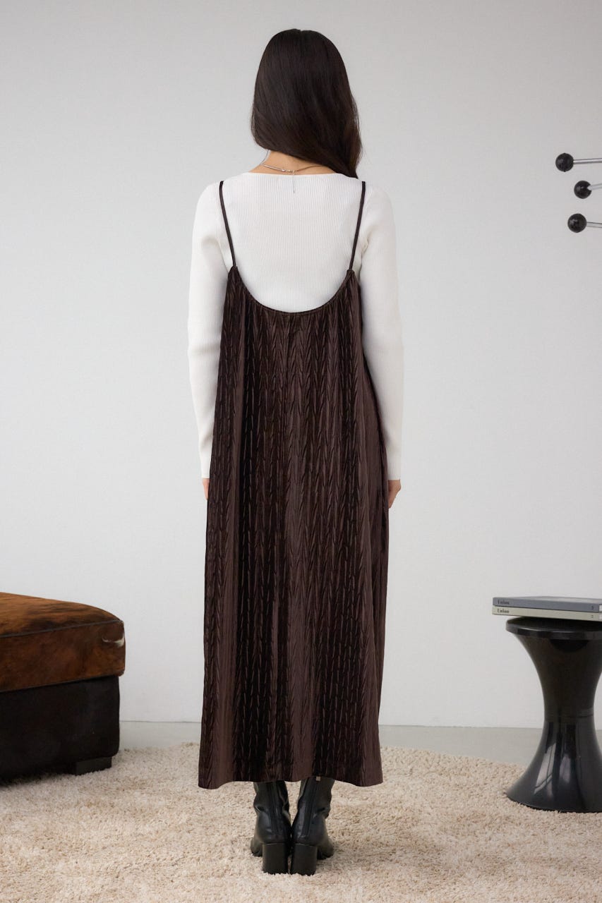 プリーツベロアキャミワンピース BRN S