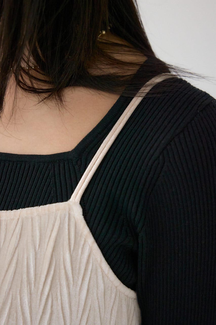 プリーツベロアキャミワンピース IVOY M