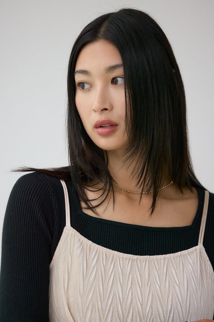 プリーツベロアキャミワンピース IVOY M