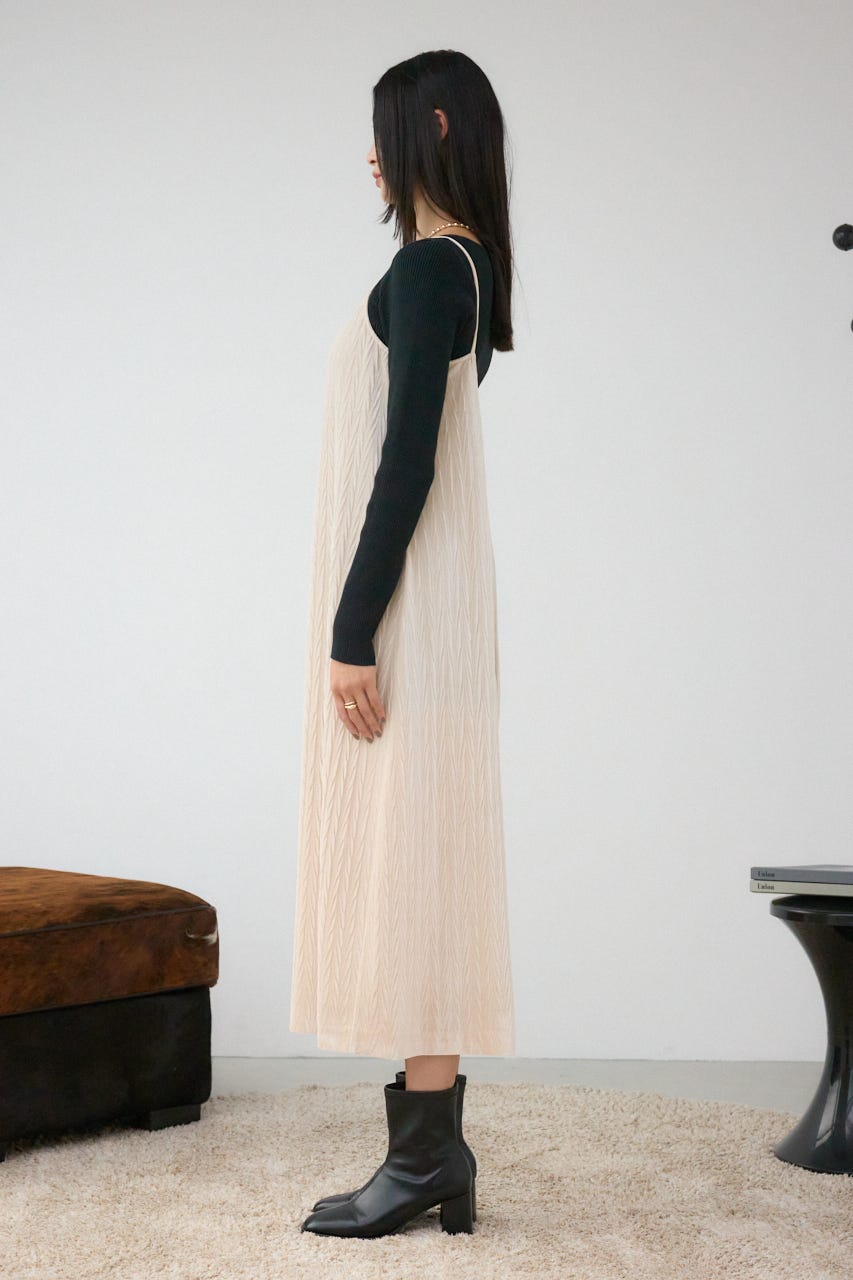 プリーツベロアキャミワンピース IVOY M