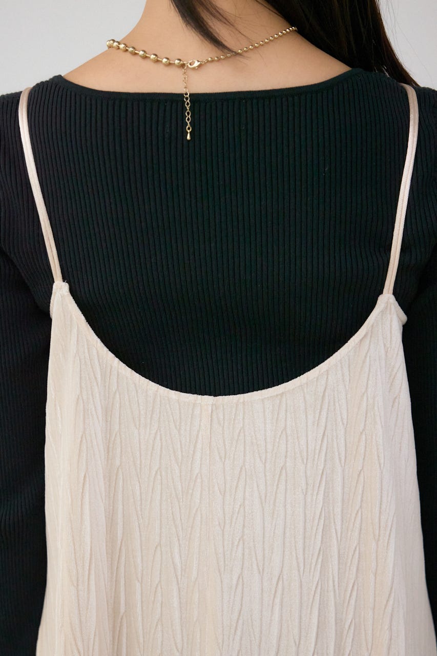 プリーツベロアキャミワンピース IVOY M