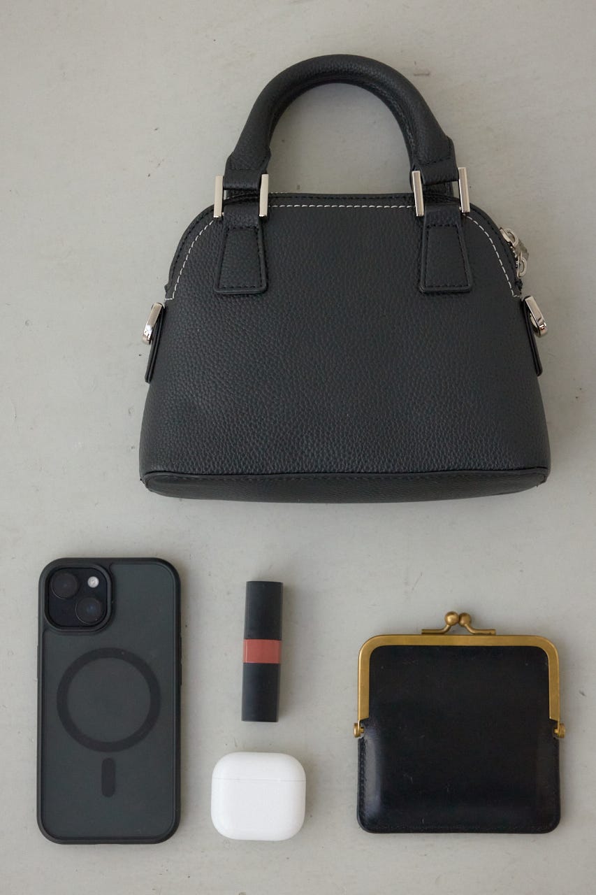 ダブルジッパーミニバッグ BLK FREE