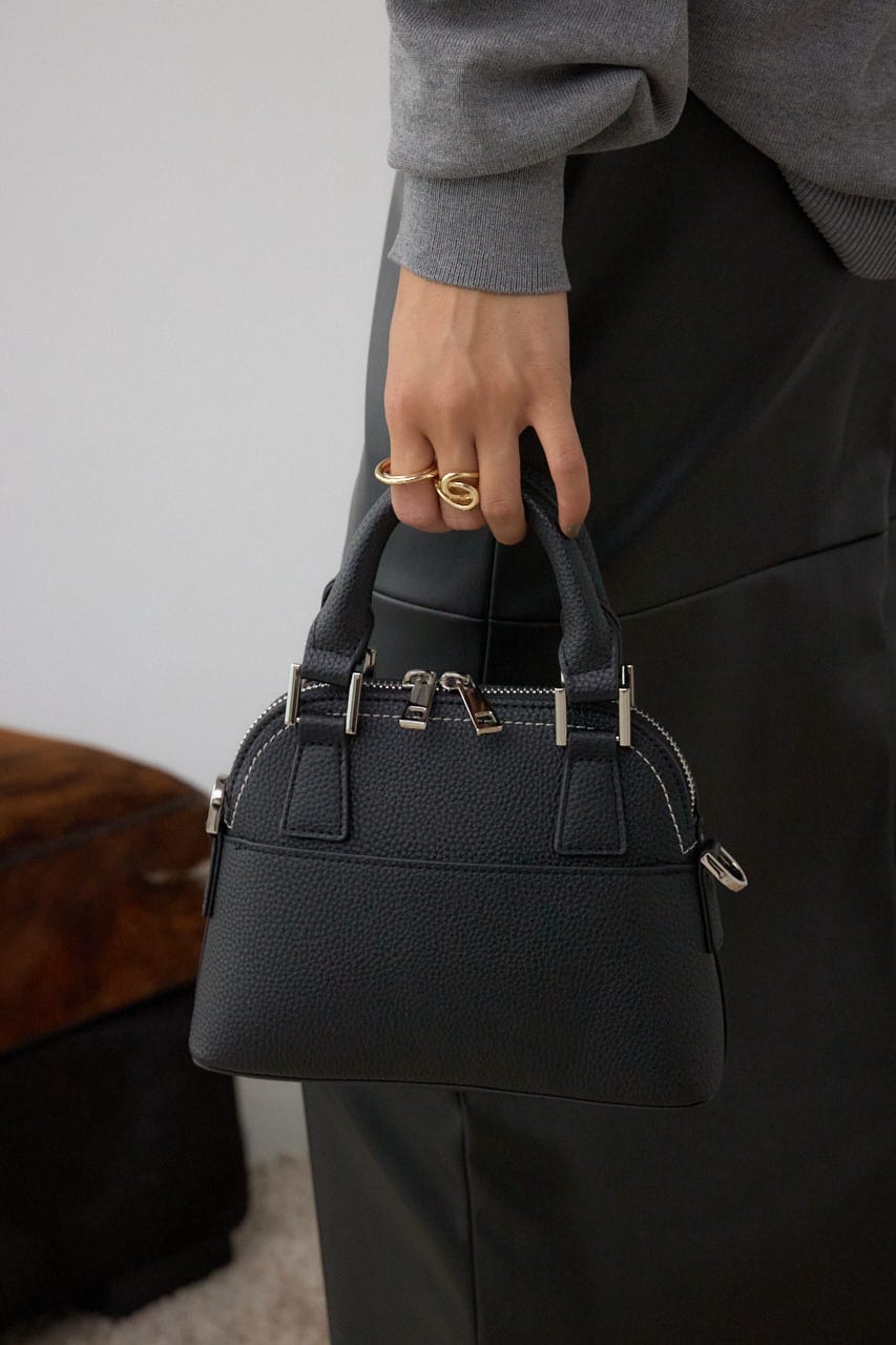 ダブルジッパーミニバッグ BLK FREE