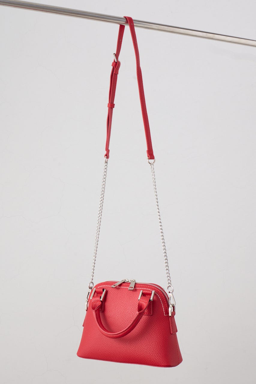 ダブルジッパーミニバッグ RED FREE