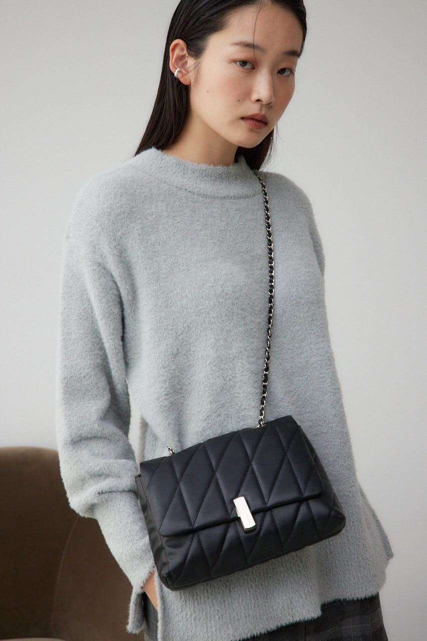 フェイクレザーキルティングバッグ BLK FREE