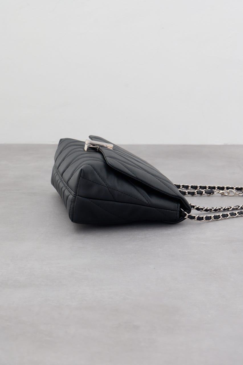 フェイクレザーキルティングバッグ BLK FREE