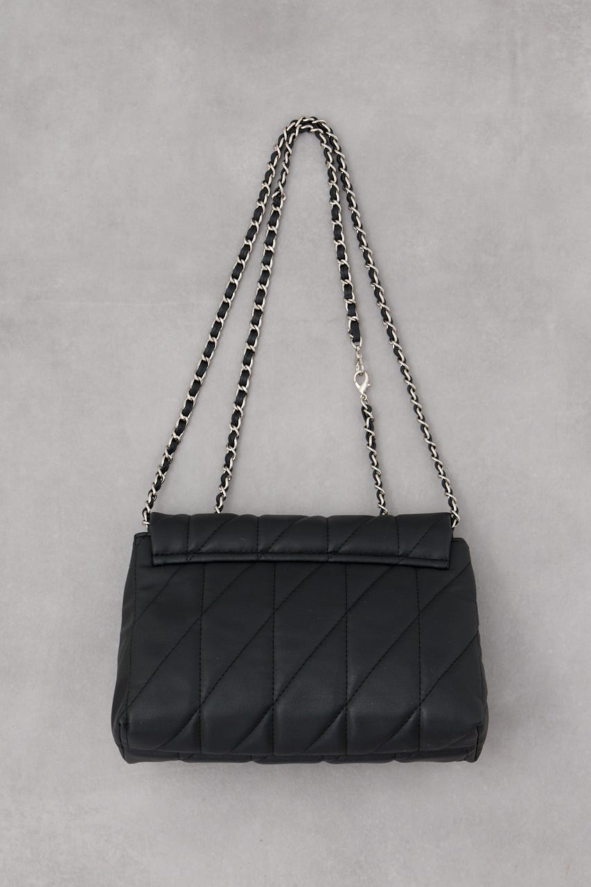 フェイクレザーキルティングバッグ BLK FREE