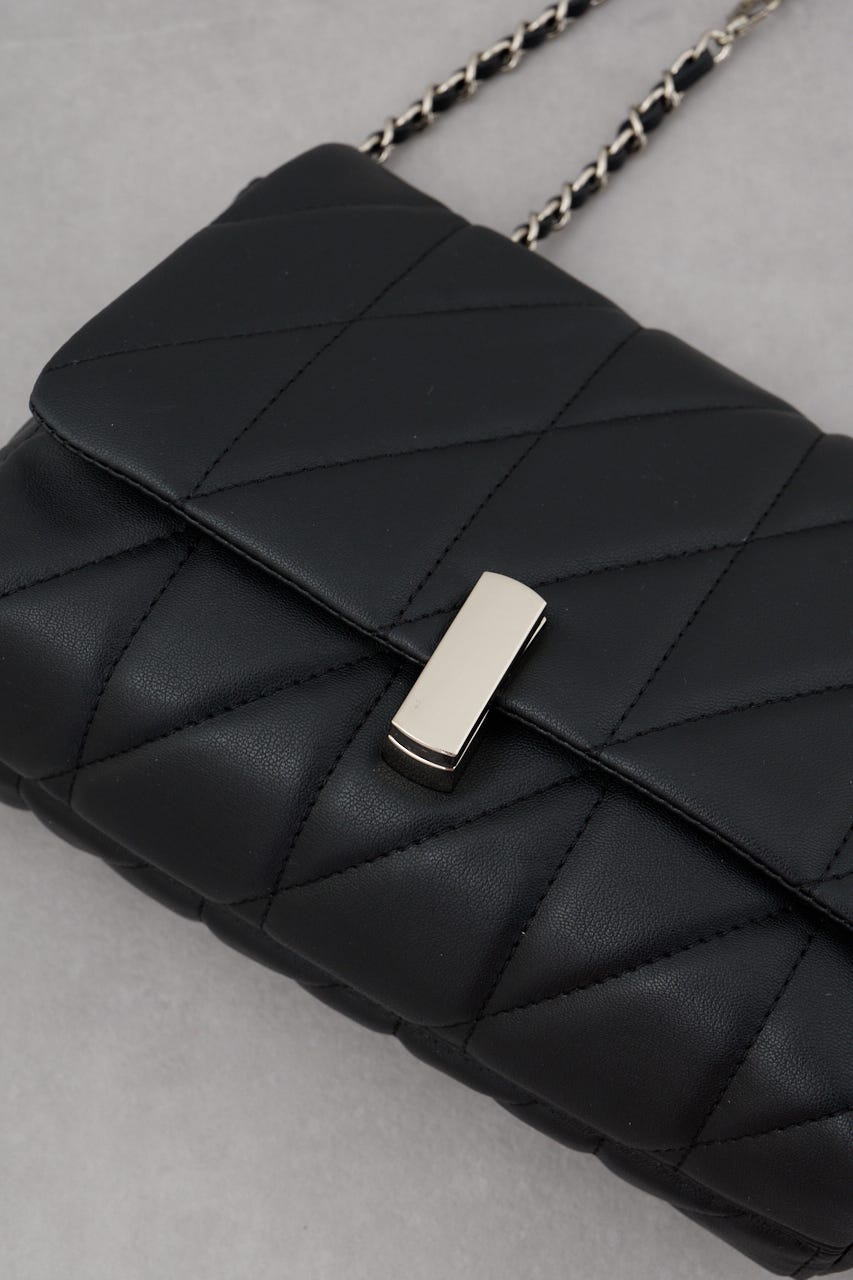 フェイクレザーキルティングバッグ BLK FREE