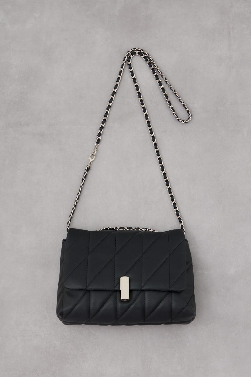 フェイクレザーキルティングバッグ BLK FREE