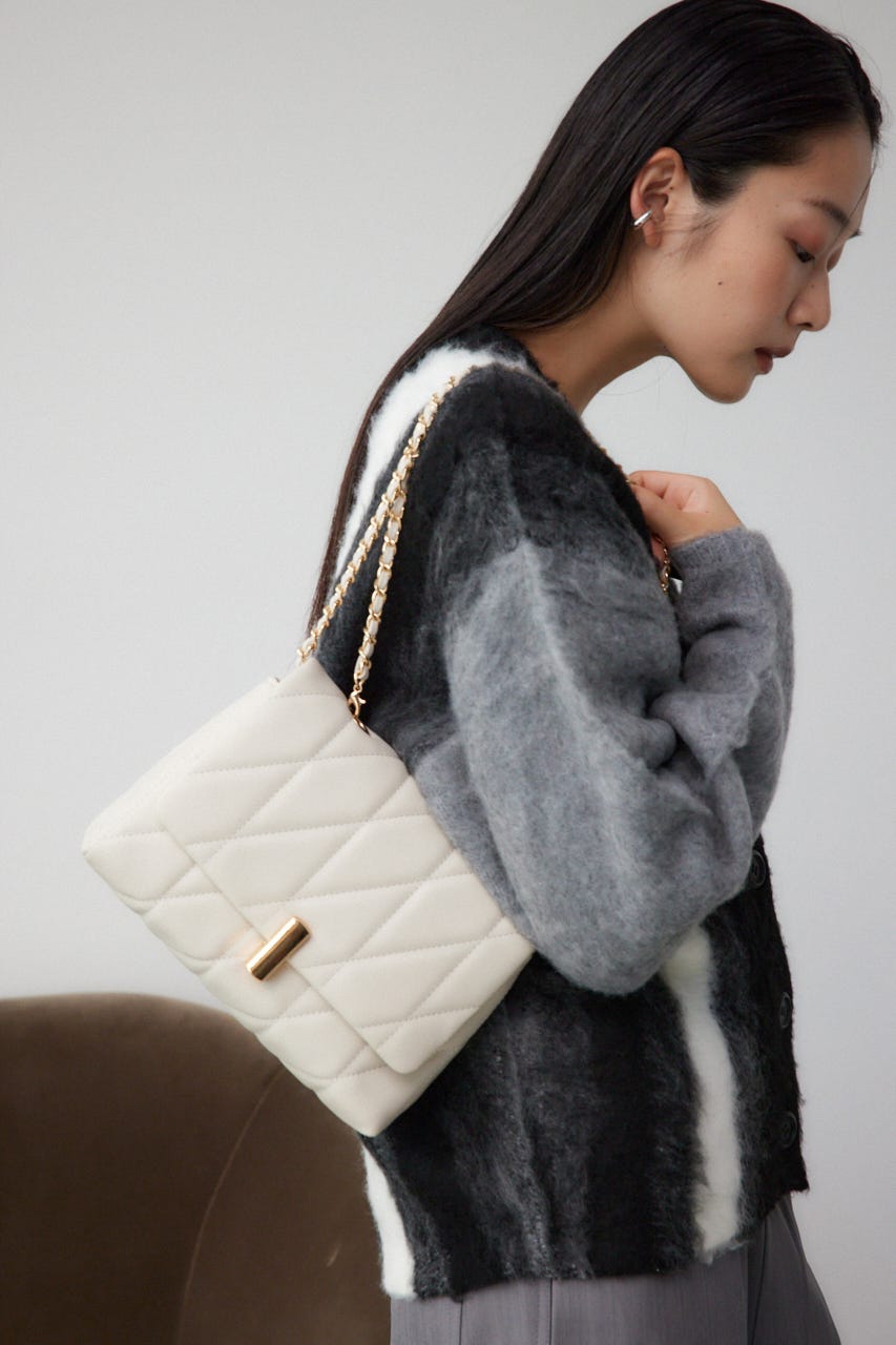 フェイクレザーキルティングバッグ GREIGE FREE