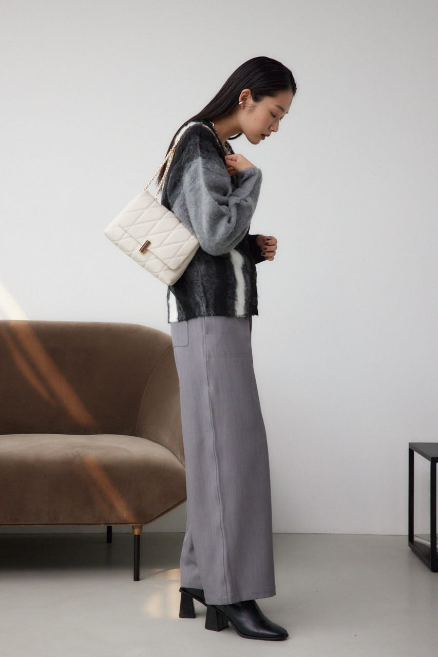 フェイクレザーキルティングバッグ GREIGE FREE