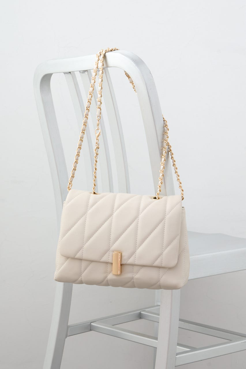 フェイクレザーキルティングバッグ GREIGE FREE