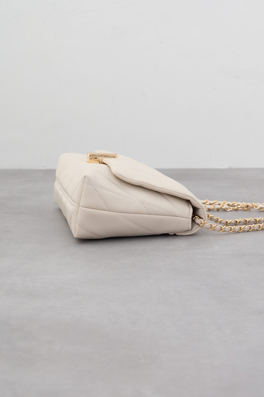 フェイクレザーキルティングバッグ GREIGE FREE