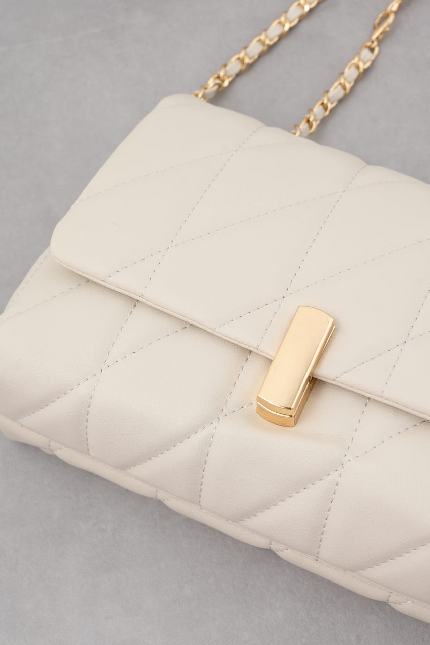 フェイクレザーキルティングバッグ GREIGE FREE