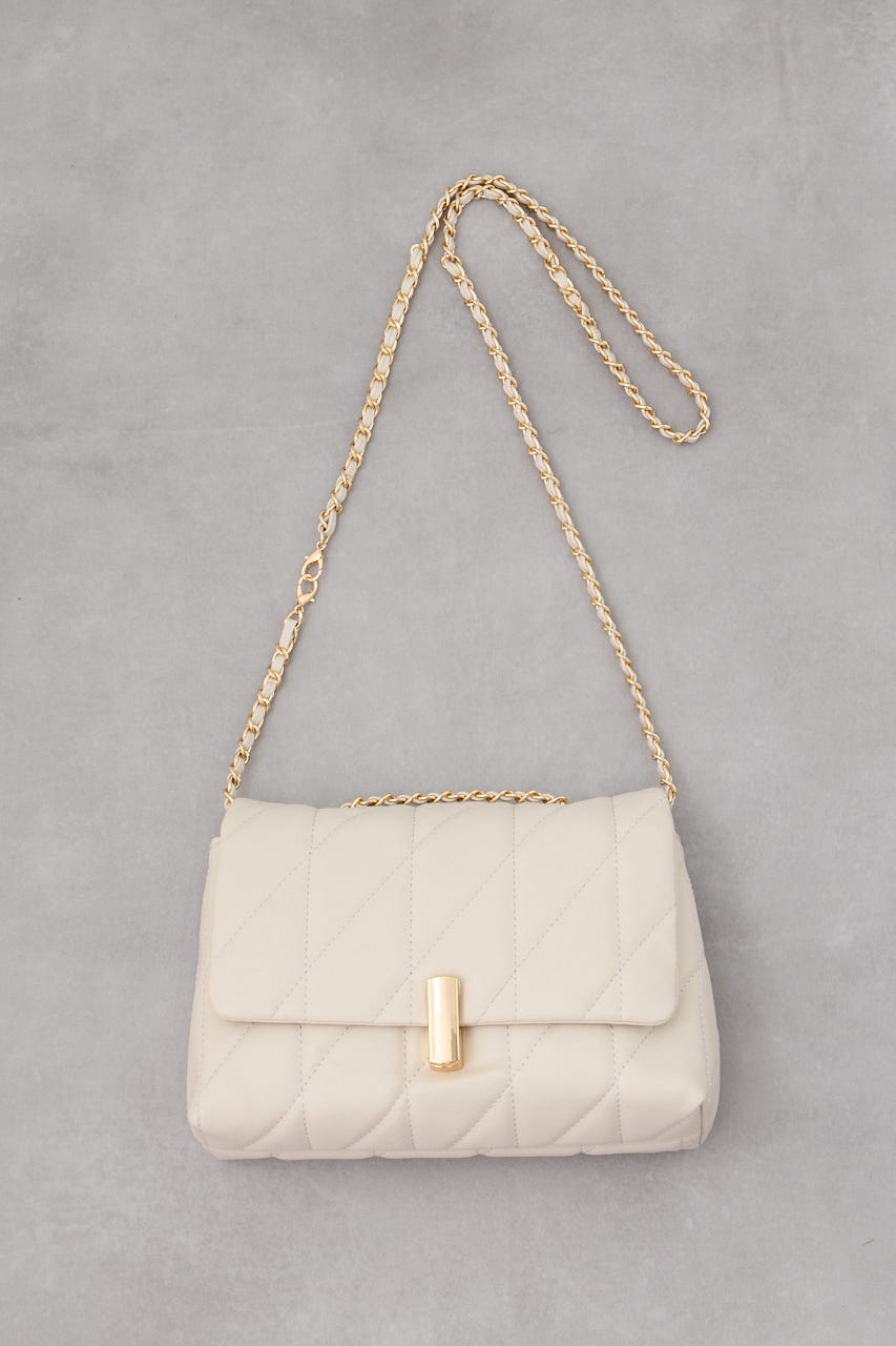 フェイクレザーキルティングバッグ GREIGE FREE