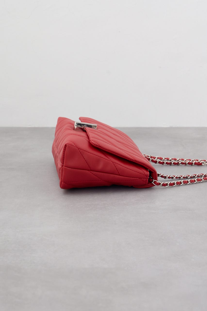 フェイクレザーキルティングバッグ RED FREE