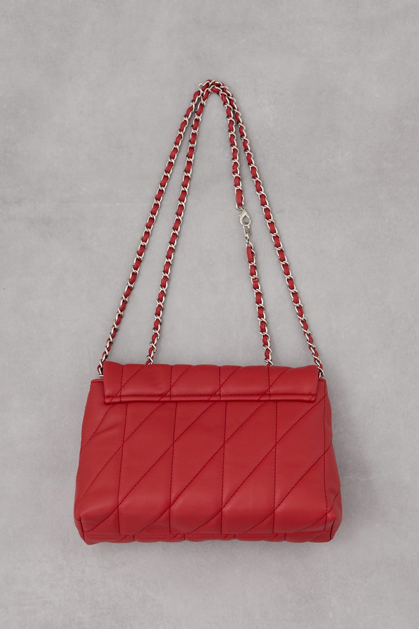フェイクレザーキルティングバッグ RED FREE