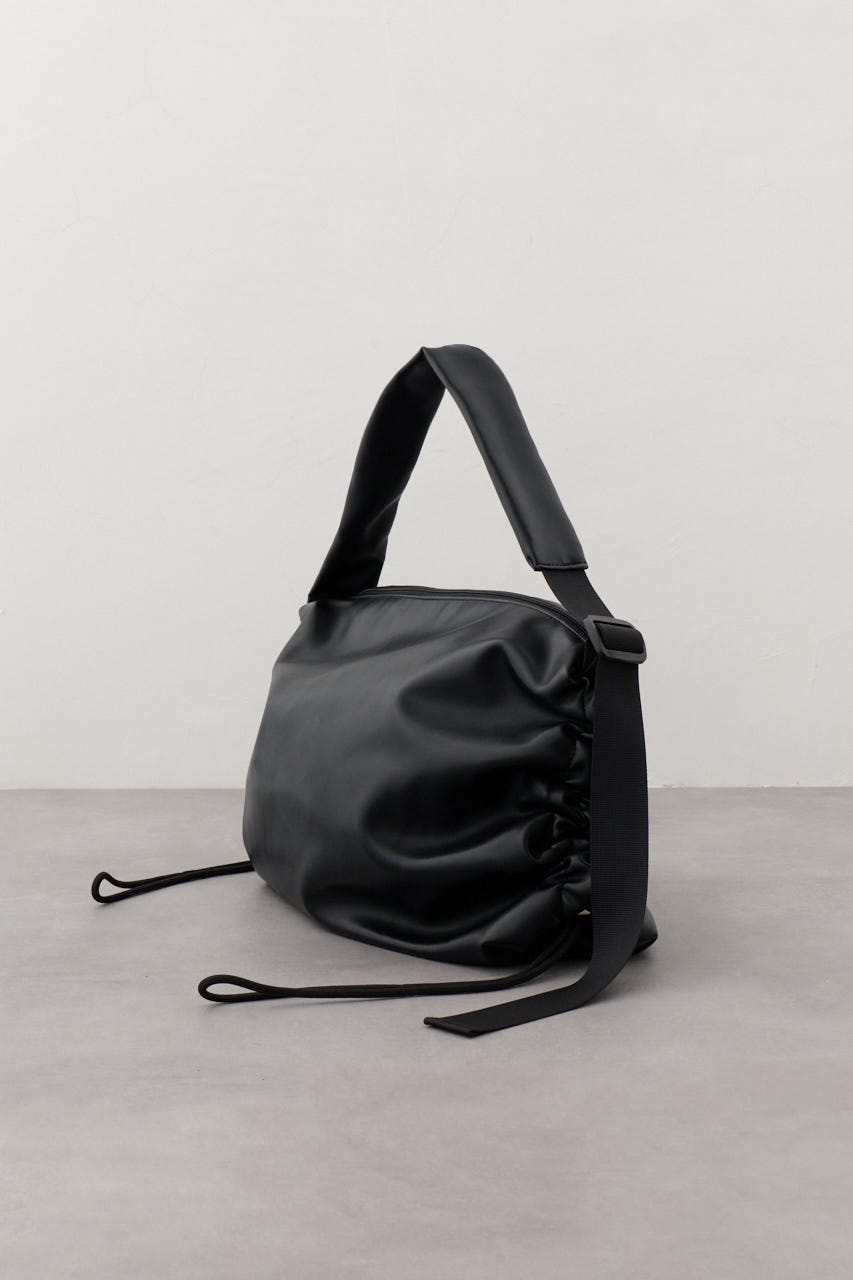 サイドギャザーパデットバッグ BLK FREE