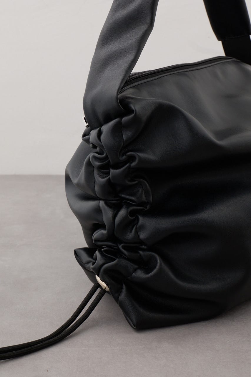 サイドギャザーパデットバッグ BLK FREE