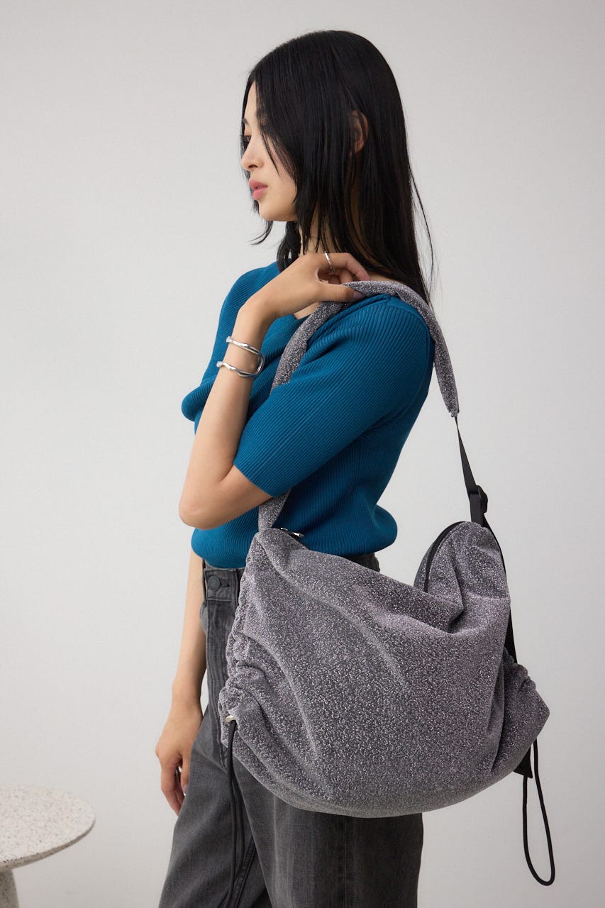 サイドギャザーパデットバッグ M/BLK FREE