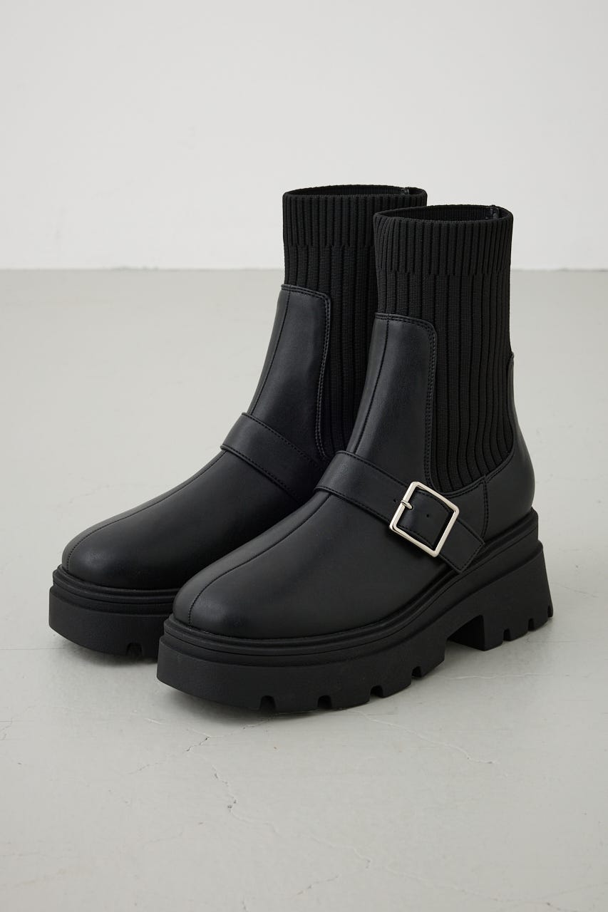 AZUL BY MOUSSY | ベルトデザイントラックソールソックスブーツ