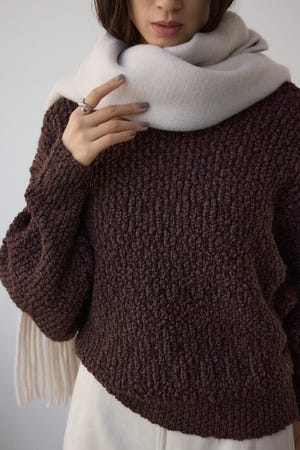 ソフトタッチニットフリンジストール