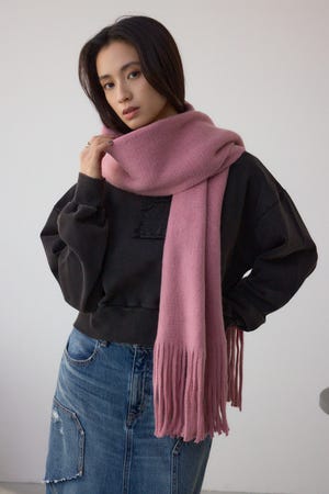 ソフトタッチニットフリンジストール