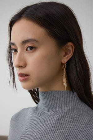 ツイストチェーンアシンメトリーピアス