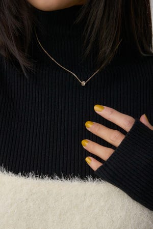 ラインストーンクローバーネックレス