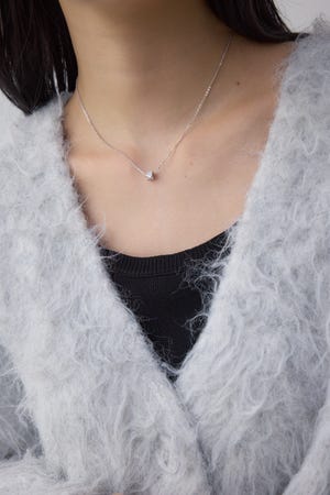 ラインストーンクローバーネックレス