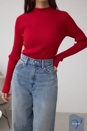 VENUSハイネックリブニット