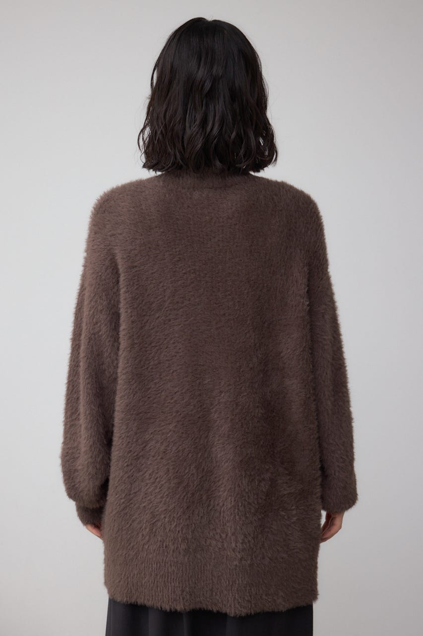 モヘヤライクニットカーディガン BRN S