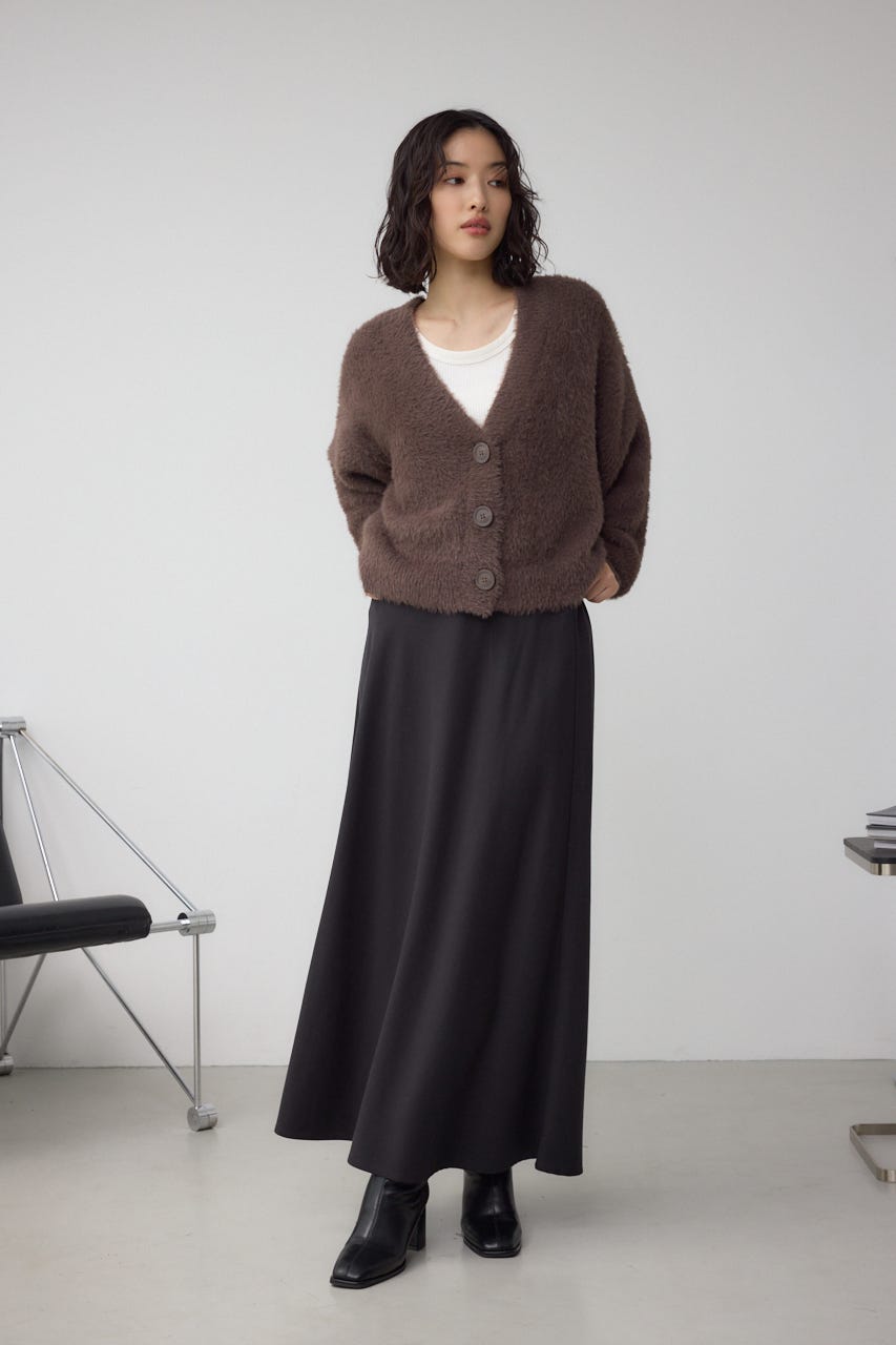モヘヤライクニットカーディガン BRN S