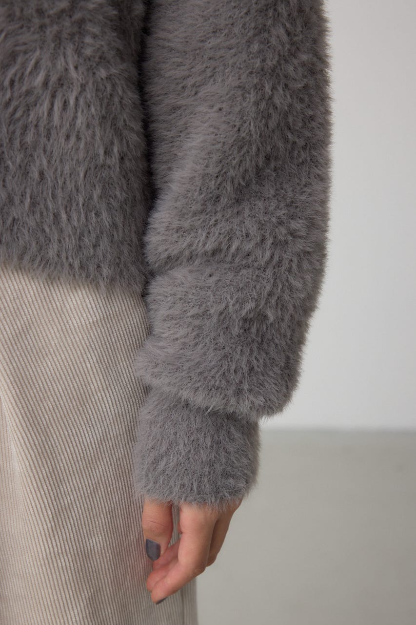 モヘヤライクニットカーディガン C.GRY M