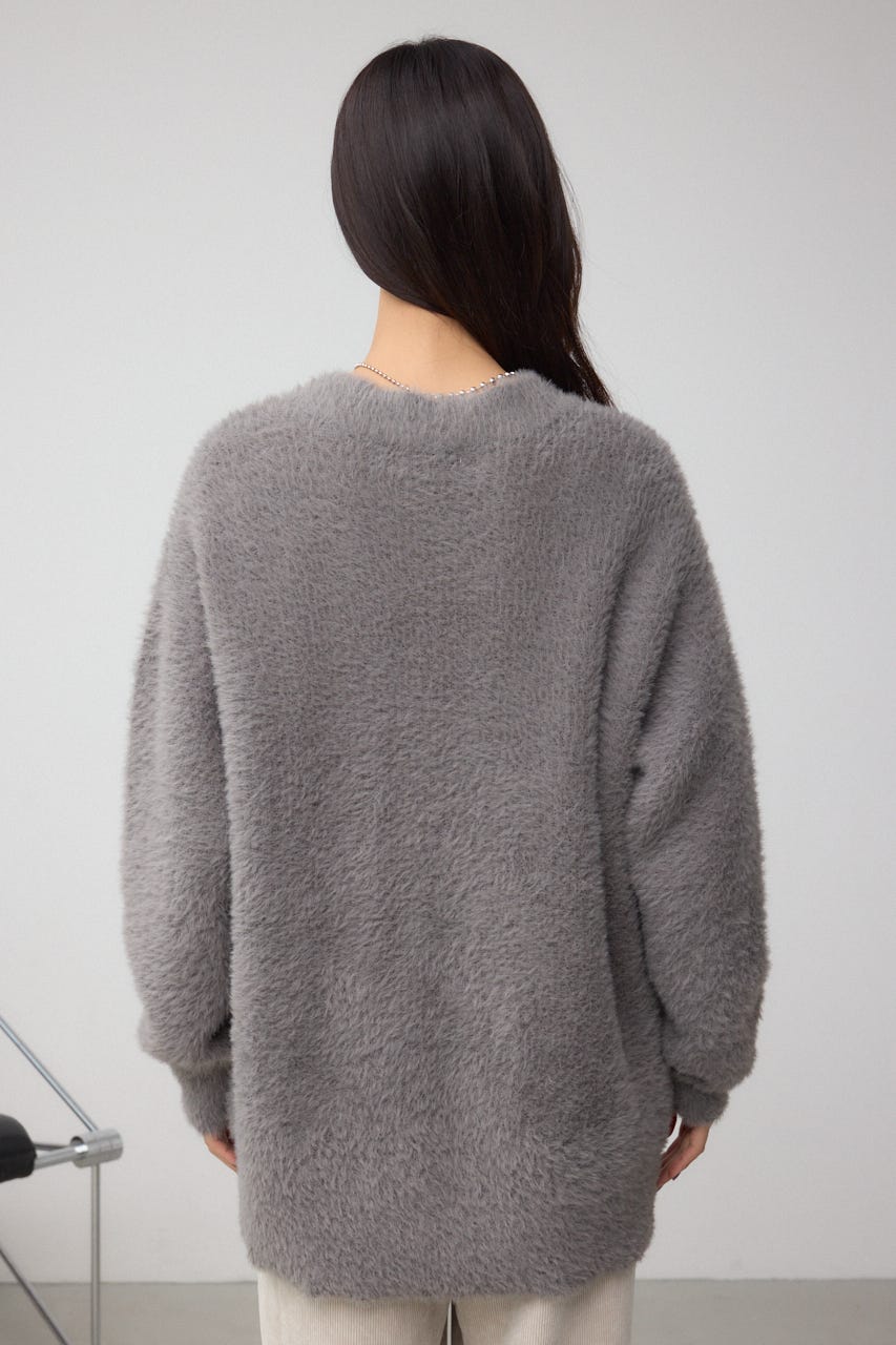 モヘヤライクニットカーディガン C.GRY M