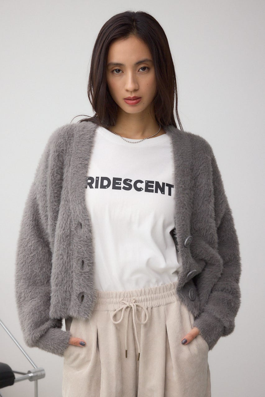モヘヤライクニットカーディガン C.GRY M
