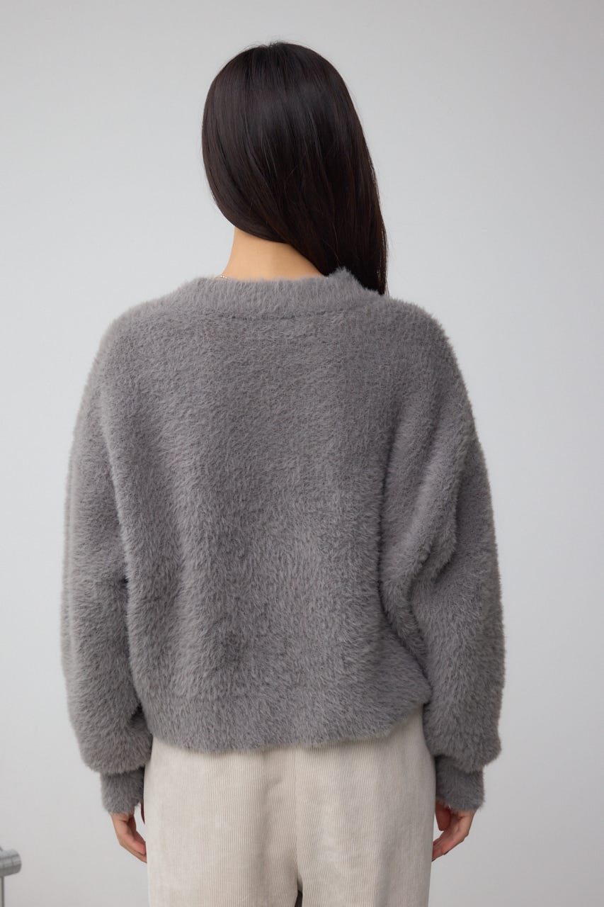 モヘヤライクニットカーディガン C.GRY M