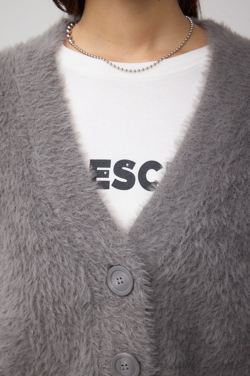 モヘヤライクニットカーディガン C.GRY M