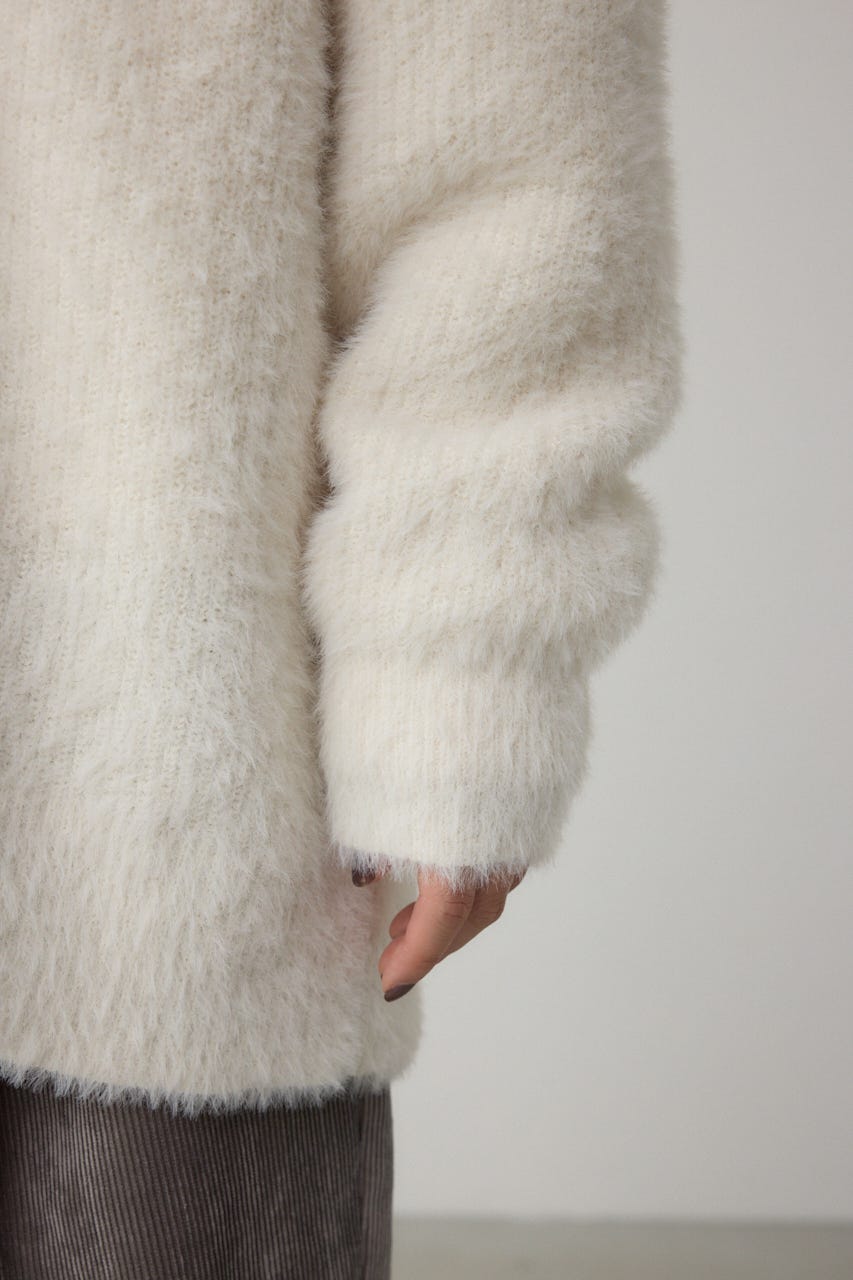 モヘヤライクニットカーディガン IVOY S