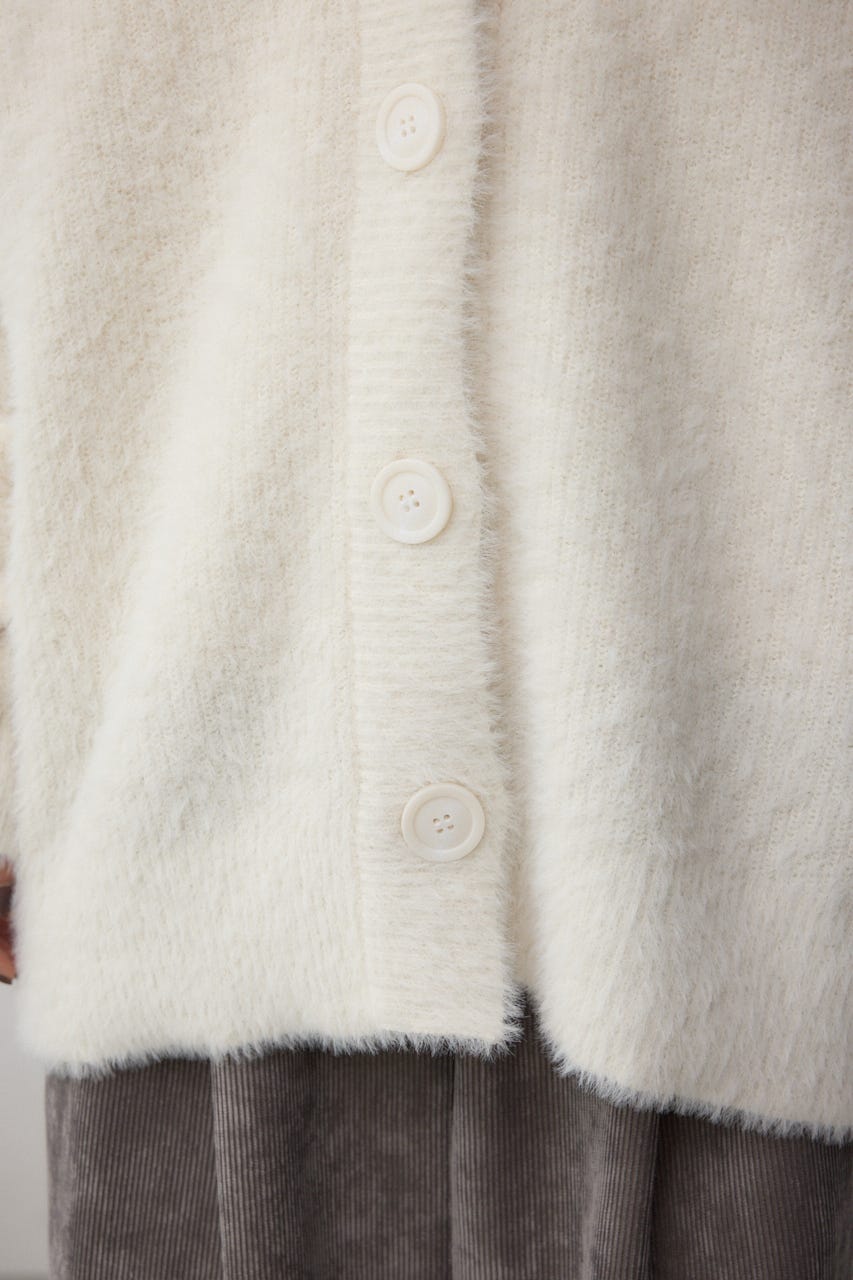 モヘヤライクニットカーディガン IVOY S