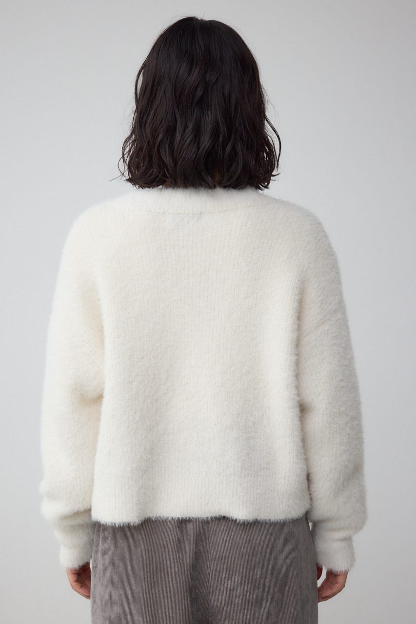 未使用◇佐藤繊維◇Bois de Boulogne◇モヘヤニットカーディガン AZUL BY MOUSSY | 【堀田茜さん着用アイテム】モヘヤライク