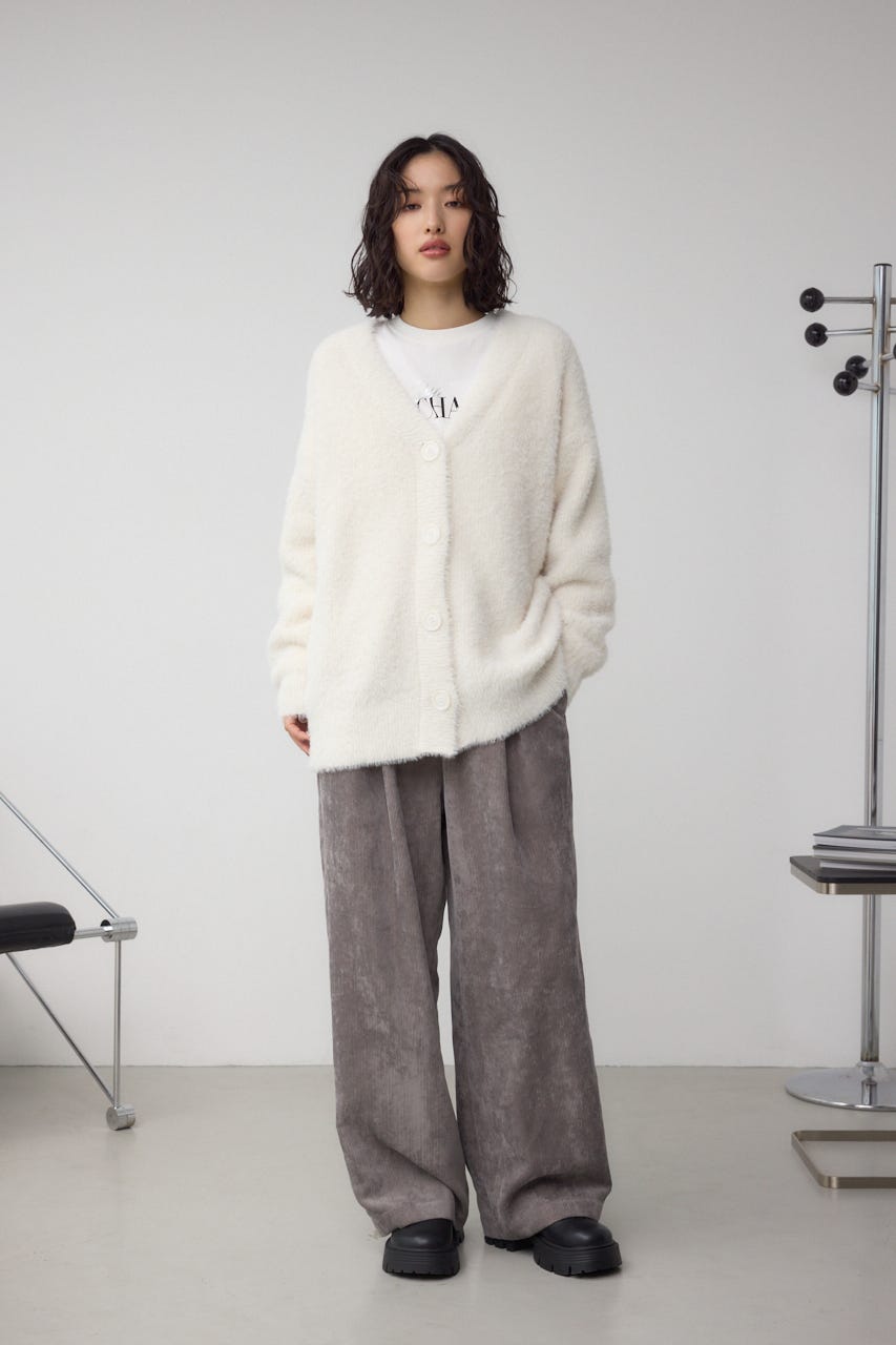 モヘヤライクニットカーディガン IVOY S