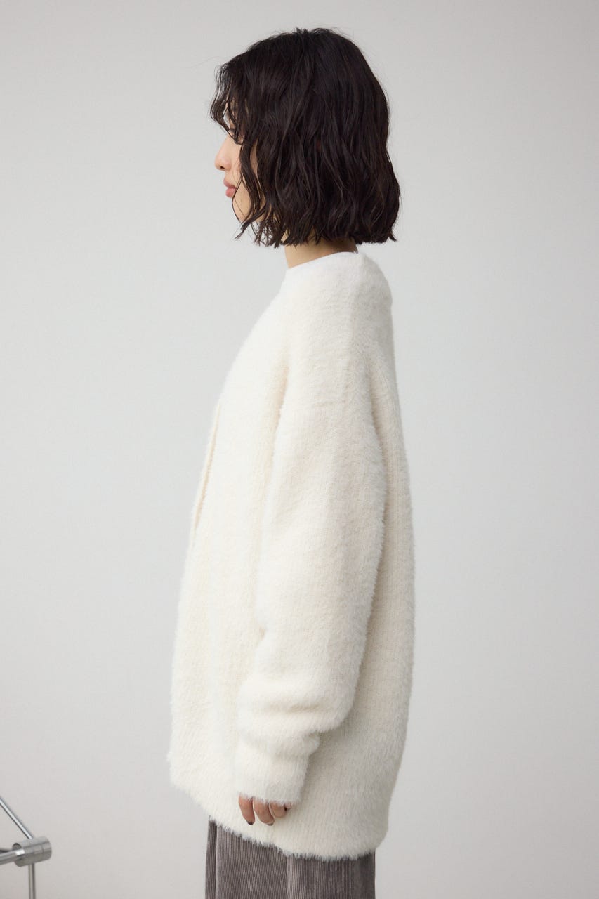 モヘヤライクニットカーディガン IVOY S