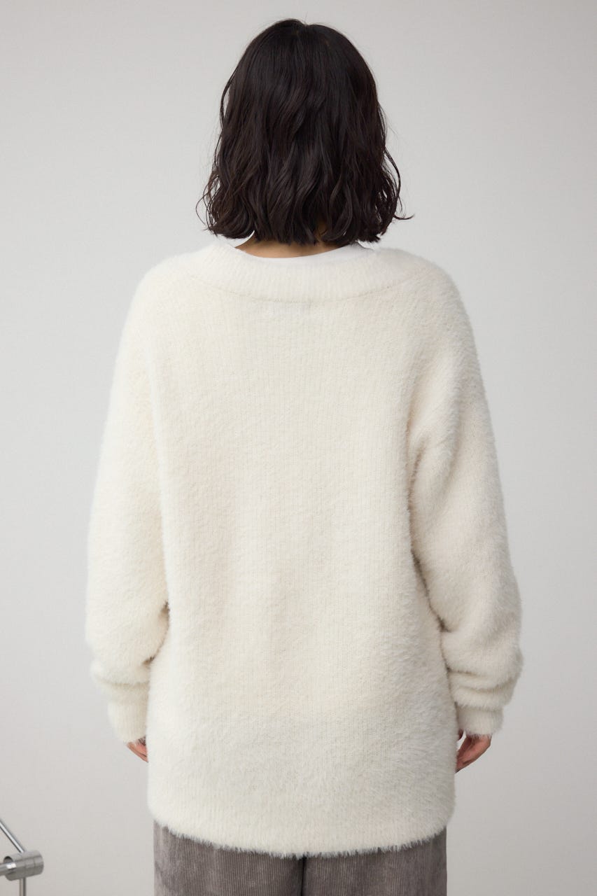 モヘヤライクニットカーディガン IVOY S