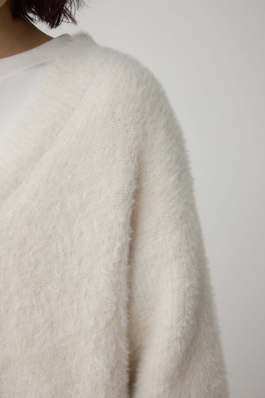 モヘヤライクニットカーディガン IVOY S