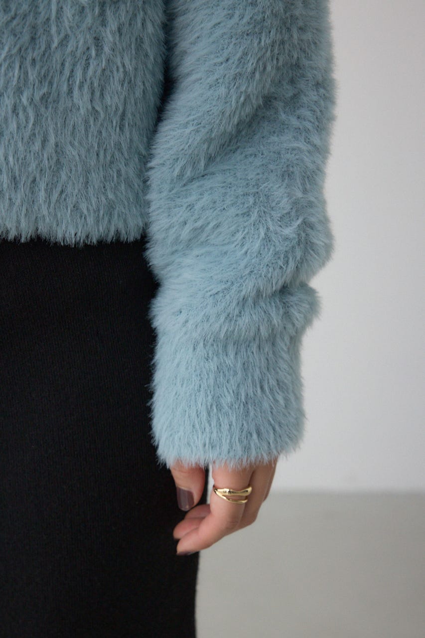 モヘヤライクニットカーディガン SAX M