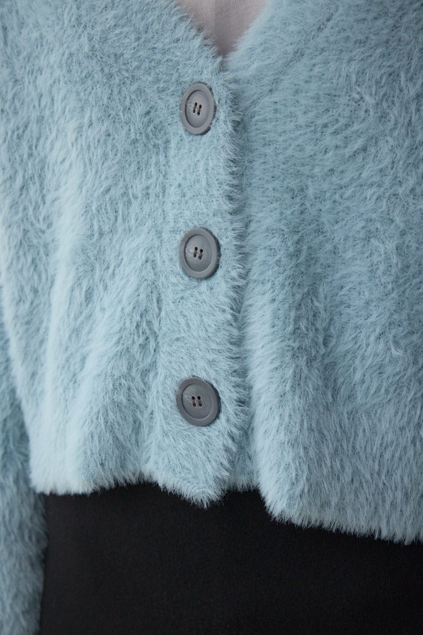 モヘヤライクニットカーディガン SAX M