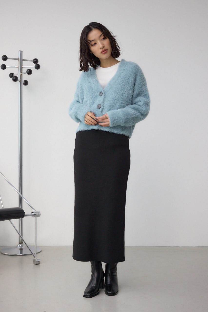 モヘヤライクニットカーディガン SAX M